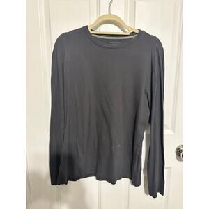 Banana Republic Men's Long-Sleeved Gray Crewneck Tee Large